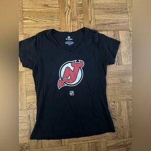 New Jersey Devils Jack Hughes 86 Women’s Short Sleeve V Neck Shirt - Large